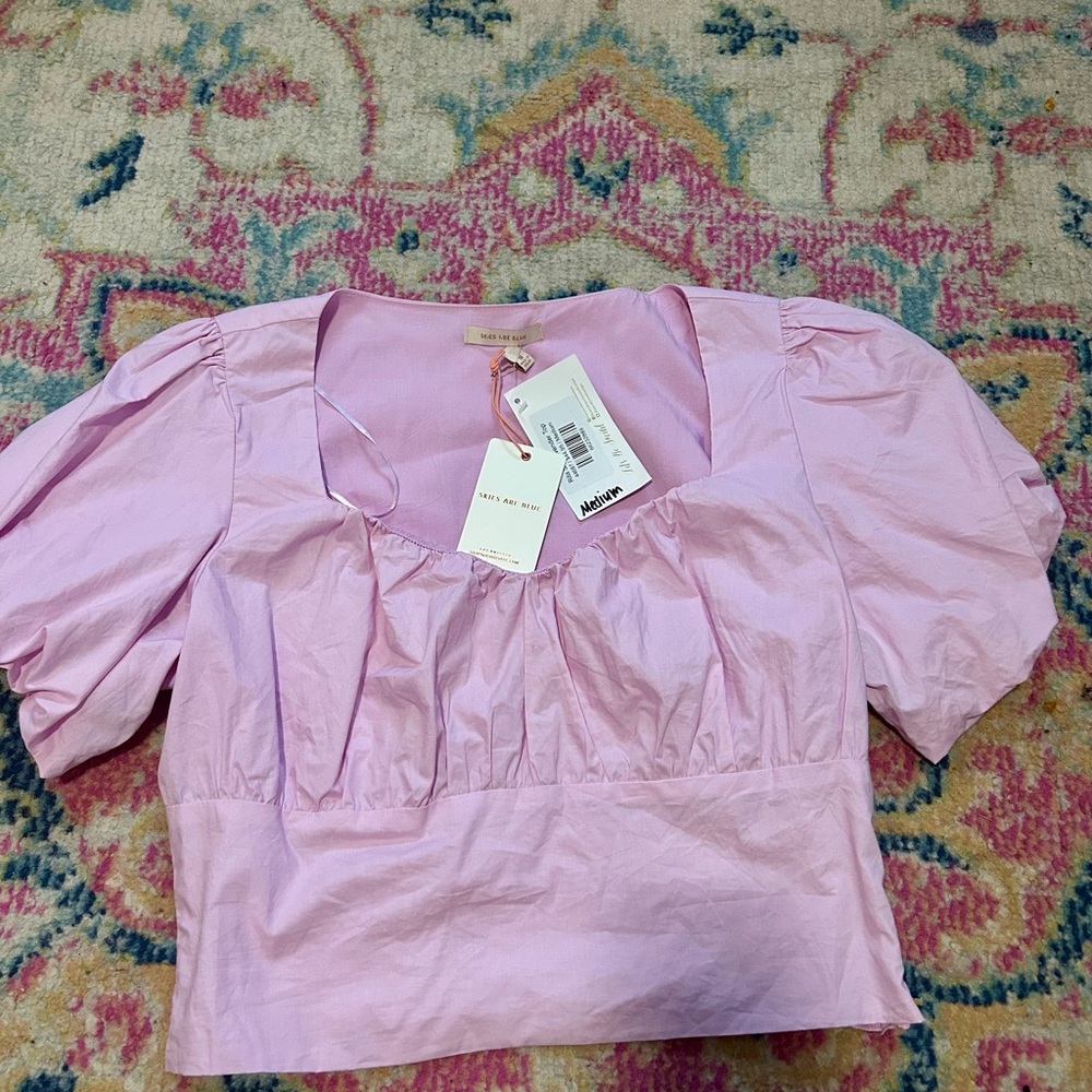 SKIES ARE BLUE Purple Cropped Top